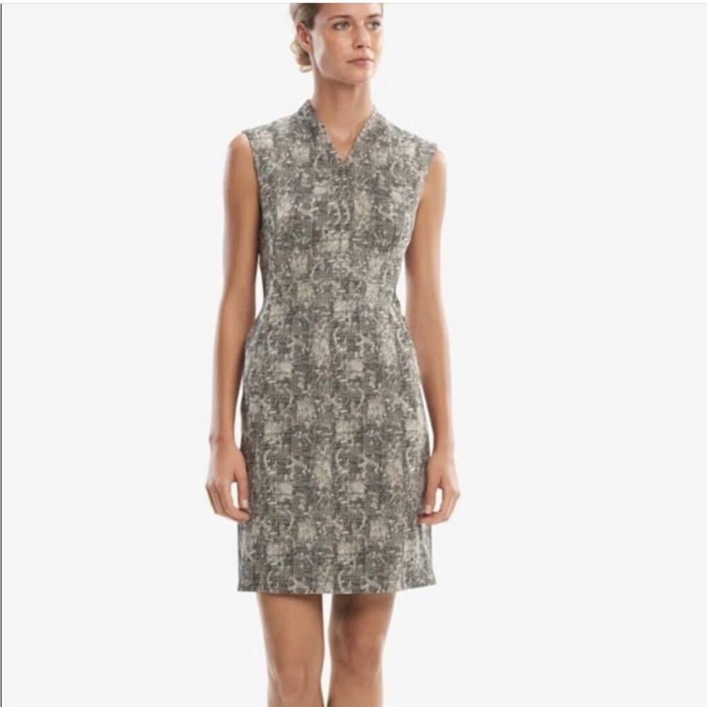 MM. LAFLEUR Crackle Black and White Jacquard ADITI Sheath Dress Size 2